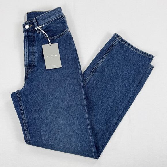 Everlane Women's 90's Way High Straight Leg Jean Size 25 Long Mid Indigo - Picture 2 of 16